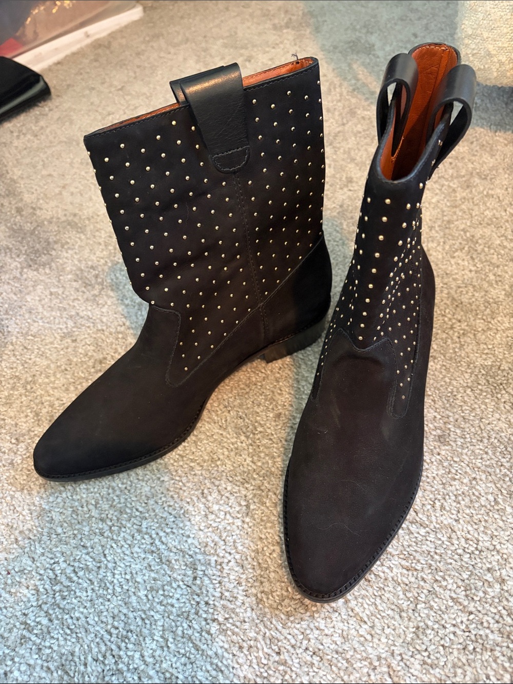 Studded Black Suede Mid-Calf Women's Boots by Rebecca Minkoff